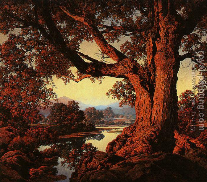 Maxfield Parrish : Riverbank in Autumn